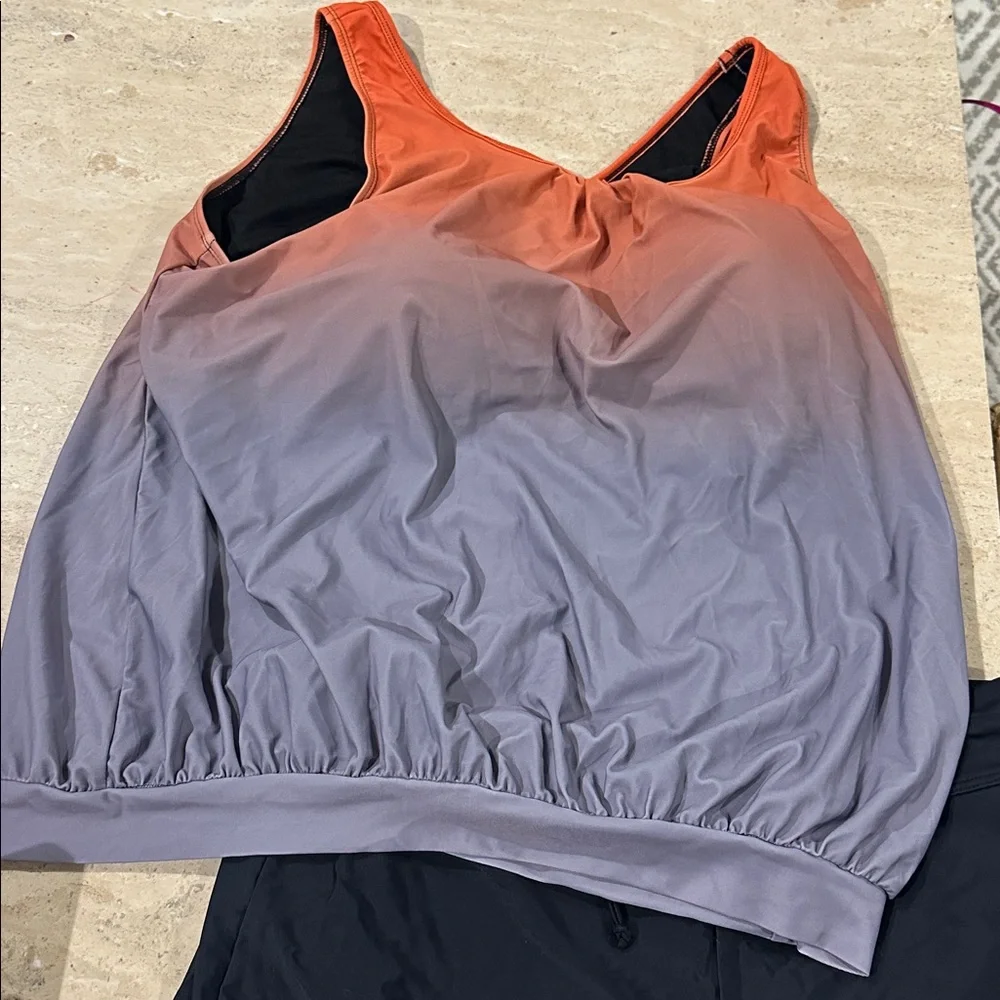 Women’s Two Piece Plus Size Tankini Bathing Suit Bikini Swimsuit NWT Size XXL - Picture 2 of 3